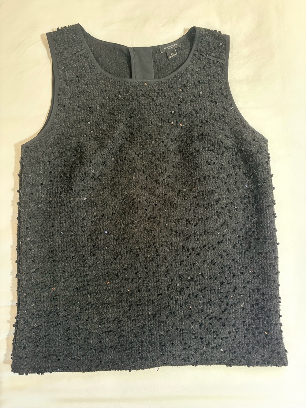 Ann Taylor Women's Black Sequence Tank Top Tee Size Extra Small